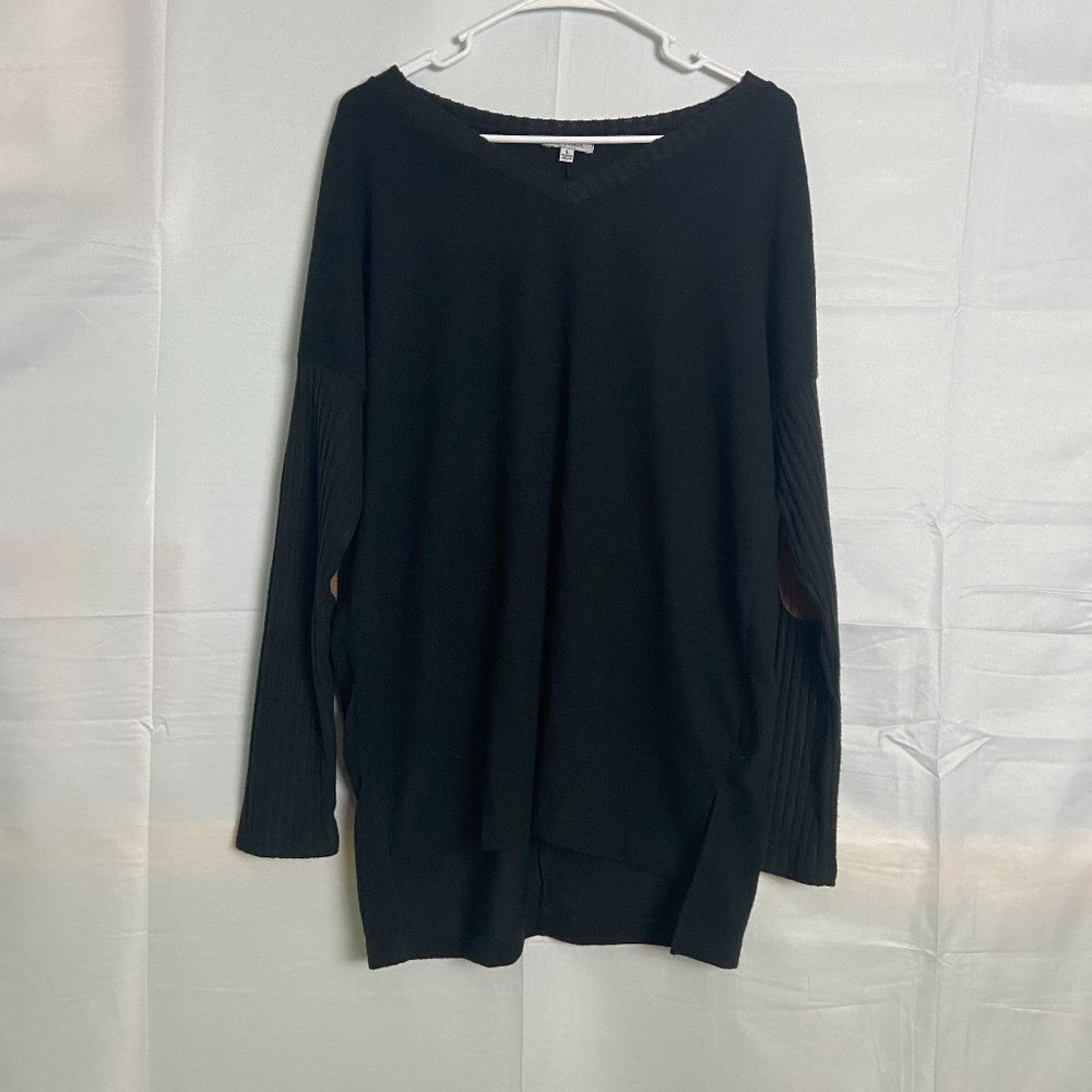 white birch size L black and brown elbow patch sweater